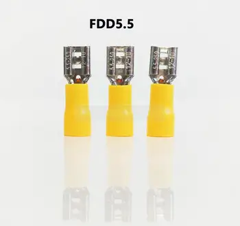 Серия FDD5.5, 100 бр/пакет, изолиран женски разъединитель, кабелен конектор, клеми за кабели, предварително изолирующие клеми, мъжки терминал