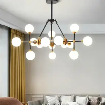 Скандинавски Iron Стъклен Блясък Висящи осветителни Тела Модерна Проста Всекидневна Окачен Лампа Magnolia Luxury Individual Hanglamp LED