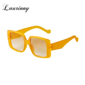 Слънчеви очила в квадратни рамки за жени, ретро-правоъгълни слънчеви очила 