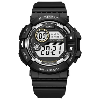 Спортни часовници за жени, удароустойчив цифров часовник с циферблат 3ATM 44 мм