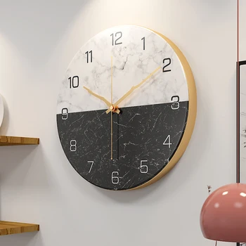 Стенен декор метални стенни часовници скандинавски креативна хол тиха индивидуалност кварцов часовник модерен прост луксозен модерен дом