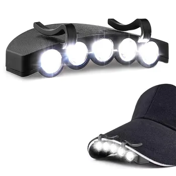Супер ярък главоболие лампа с 5 светодиода, главоболие фенер на клипсах, външно аварийно осветление, главоболие, фенерче, за нощен риболов, къмпинг, колоездене