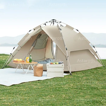 Туристическа палатка за къмпинг, за 3-4 човека, автоматична Плажна палатка с защита от слънцето, Аксесоари за къмпинг, Плажна палатка