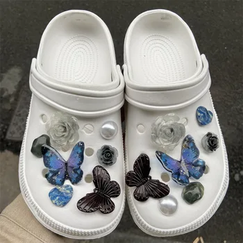 Цветни реколта геометрични декорации за обувки, модни медальони във формата на пеперуда и крокодил, дизайнерски Луксозни Елегантни сандали, Аксесоари