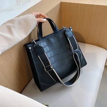 Чанти от изкуствена кожа, чанти с каменен модел, чанта-месинджър, ежедневни дамски чанта през рамо, Модерен, класически, луксозни чанти с голям Капацитет