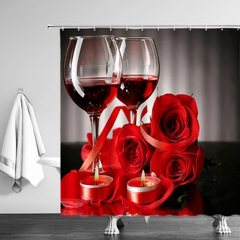 Чаша за червено вино, Една чаша Завеса за душ, Творческа личност, Купа с розово шампанско, Завеси за баня, Паравани за баня, Интериор