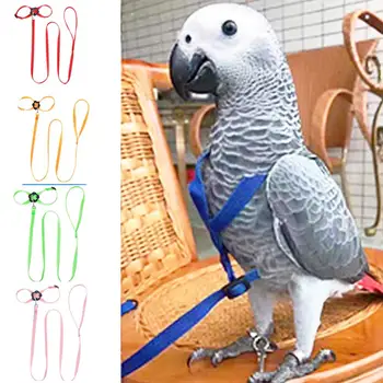Шлейка за домашни птици и Регулируема каишка Шлейка за папагали Каишка за дресура на домашни любимци от ухапване на Меката преносими играчки за домашни животни на открито